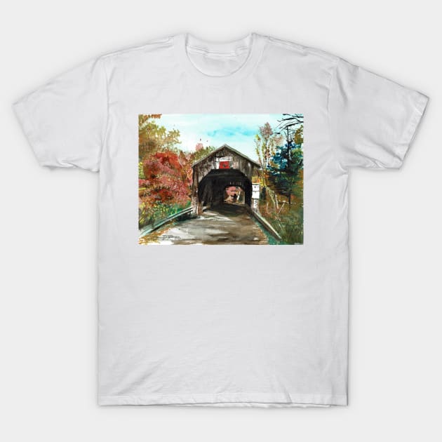 Trout Creek covered bridge #5 Moor's Mill, Waterford T-Shirt by DureallFineArt